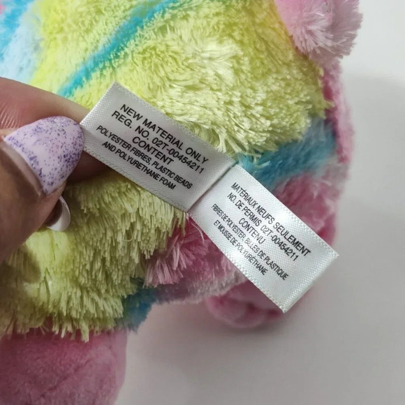 Ty Beanie Boos TySilk Lollipop Bunny Rabbit Plush Pink Colorful 2017 9" FLAW - Picture 6 of 8